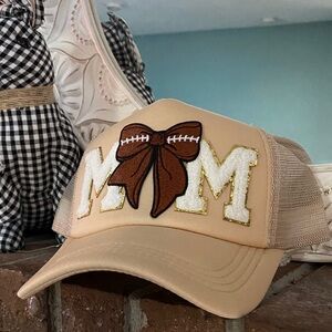 Women’s Tan Football Bow Cap